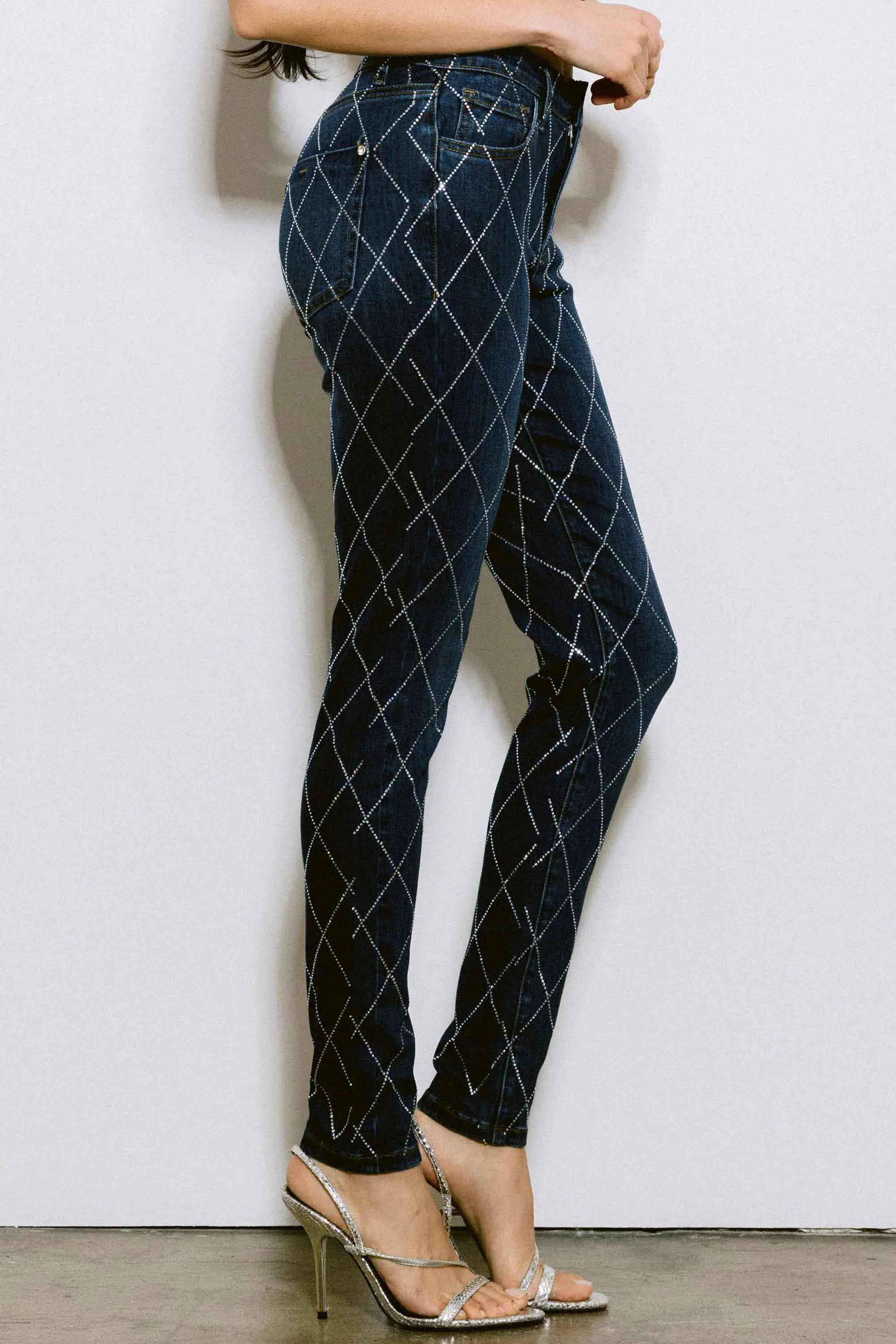 Diamond Studded Skinny Jeans