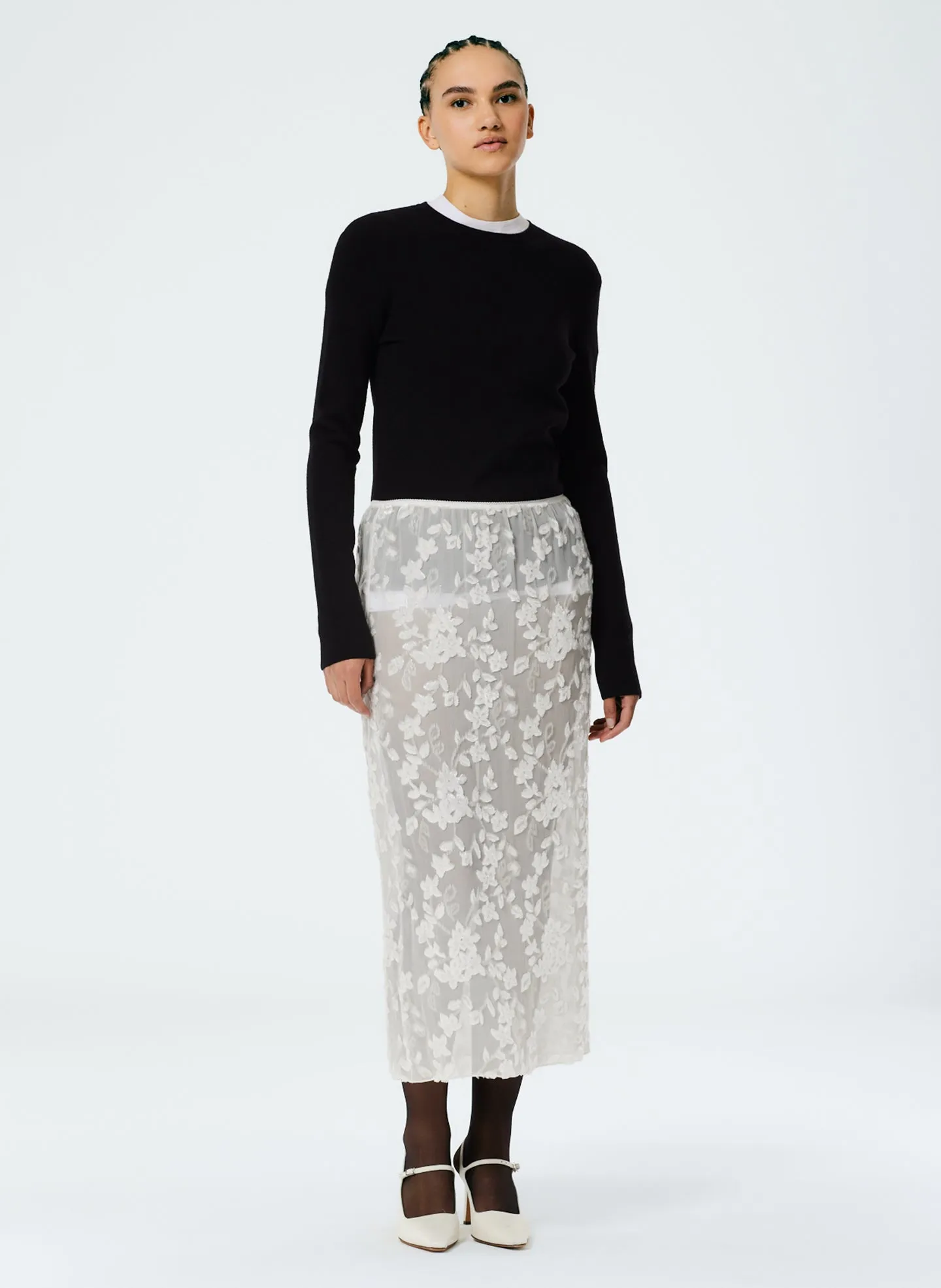 Double Faced Cashmere Mini Long Sleeve Pullover