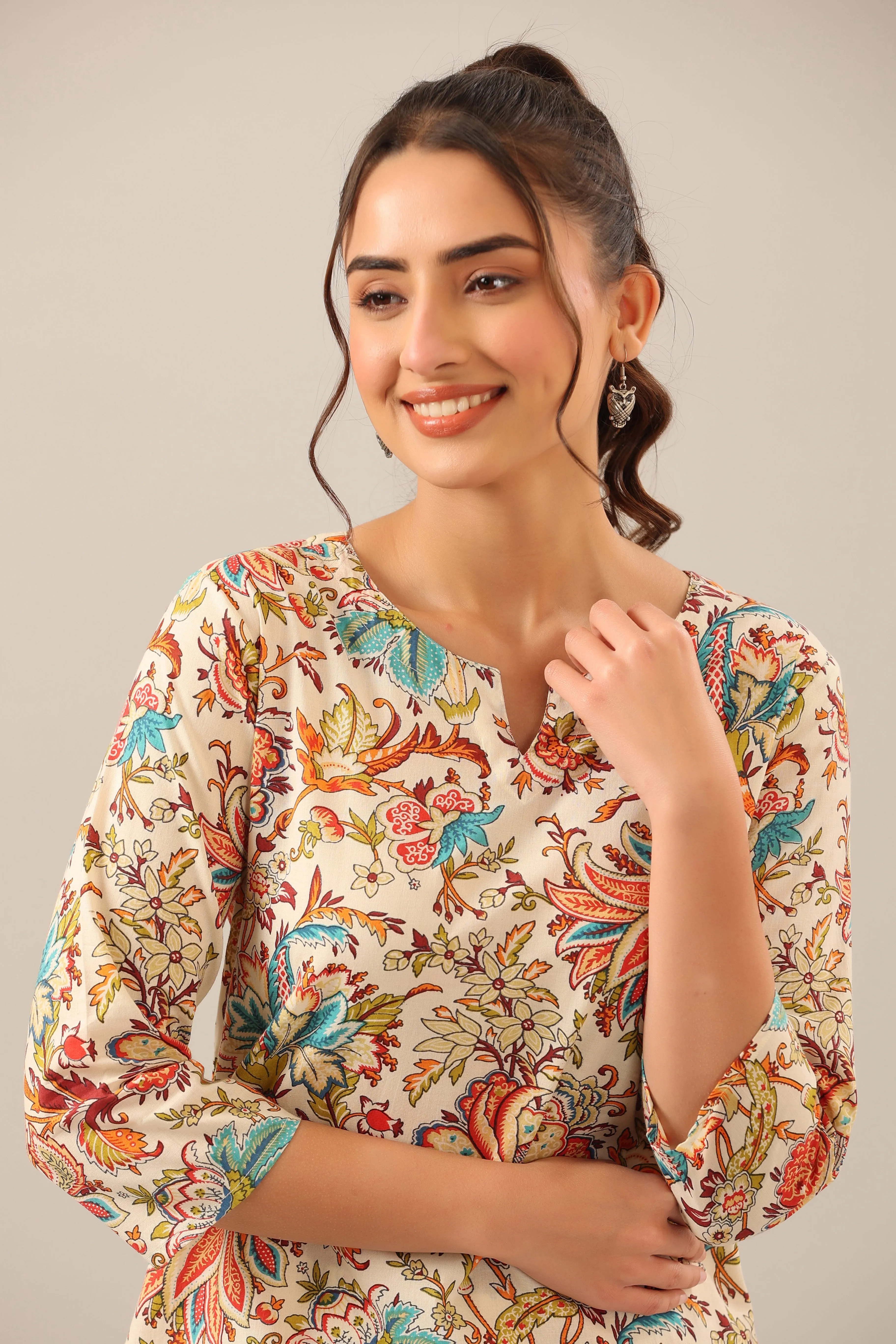 Ethnic Jaal on Cotton Loungewear Set