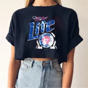 Fashion loose print round neck T-shirt