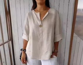 Fashionable Color Cotton Linen Casual Set Pants for Women   S384490