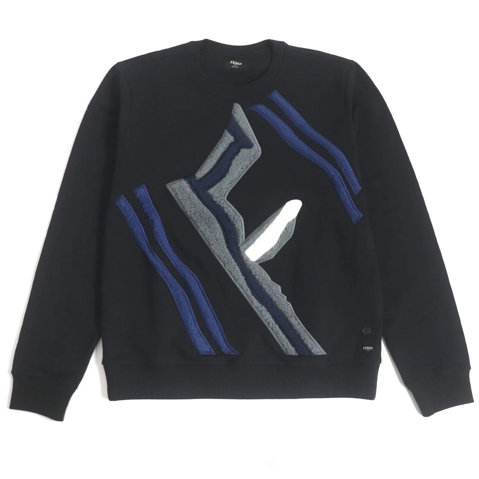 Fendi F Logo Crew Neck Sweatshirt Black S
