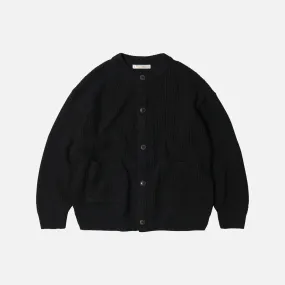 FrizmWorks Heavy Wool Round Cardigan - Black