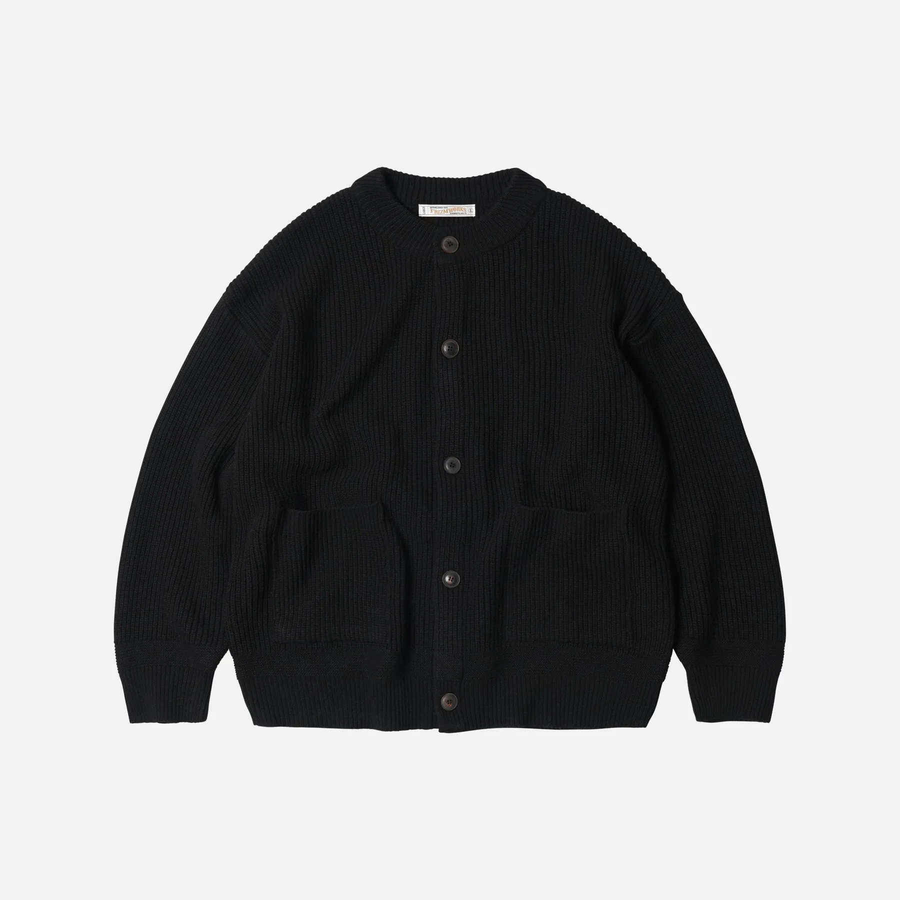 FrizmWorks Heavy Wool Round Cardigan - Black