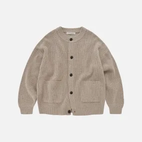 FrizmWorks Heavy Wool Round Cardigan - Oatmeal