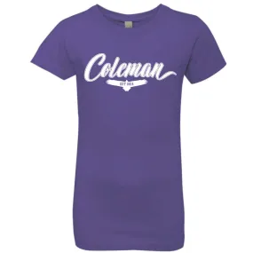 GIRL'S SHORT SLEEVE FITTED T-SHIRT / PURPLE