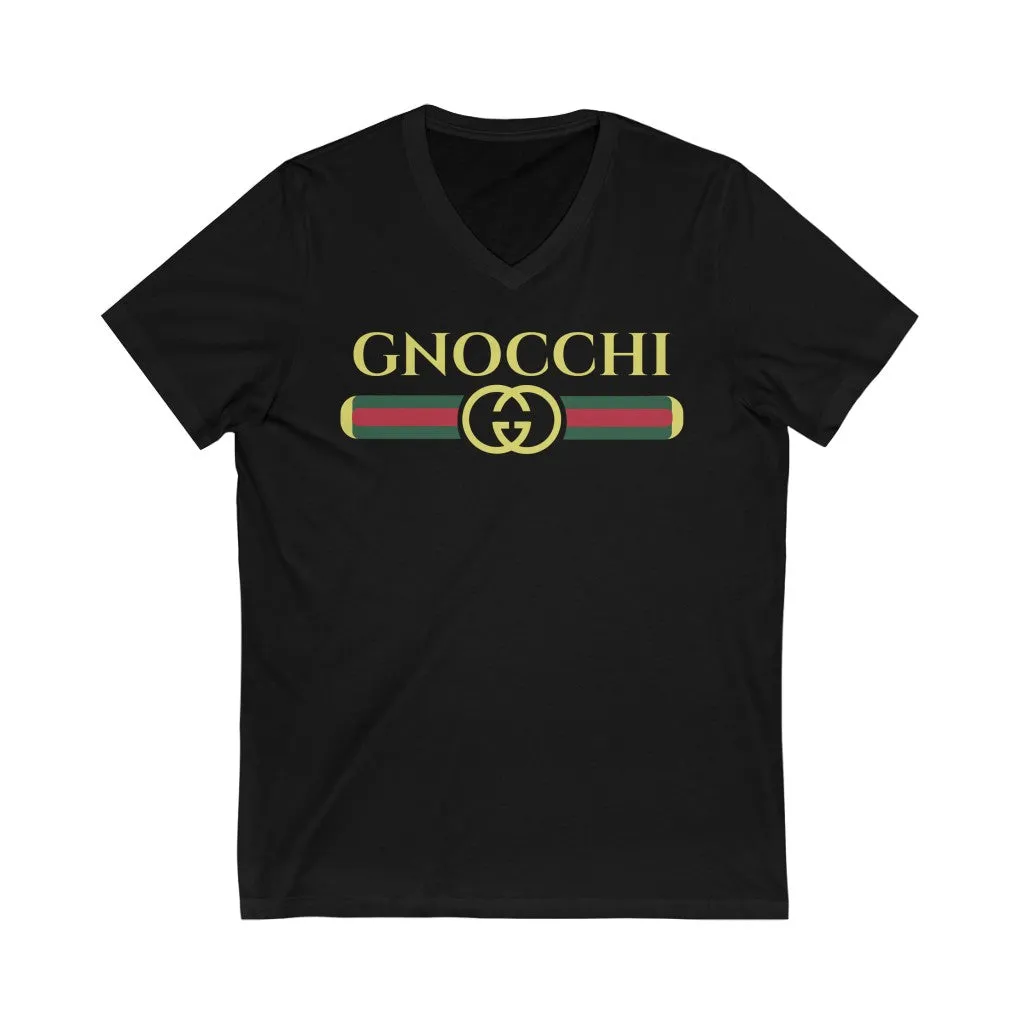 Gnocchi Pasta Funny Italian Shirt | Italy World Travel Gift | Bella Canvas Unisex Jersey V-neck T-shirt