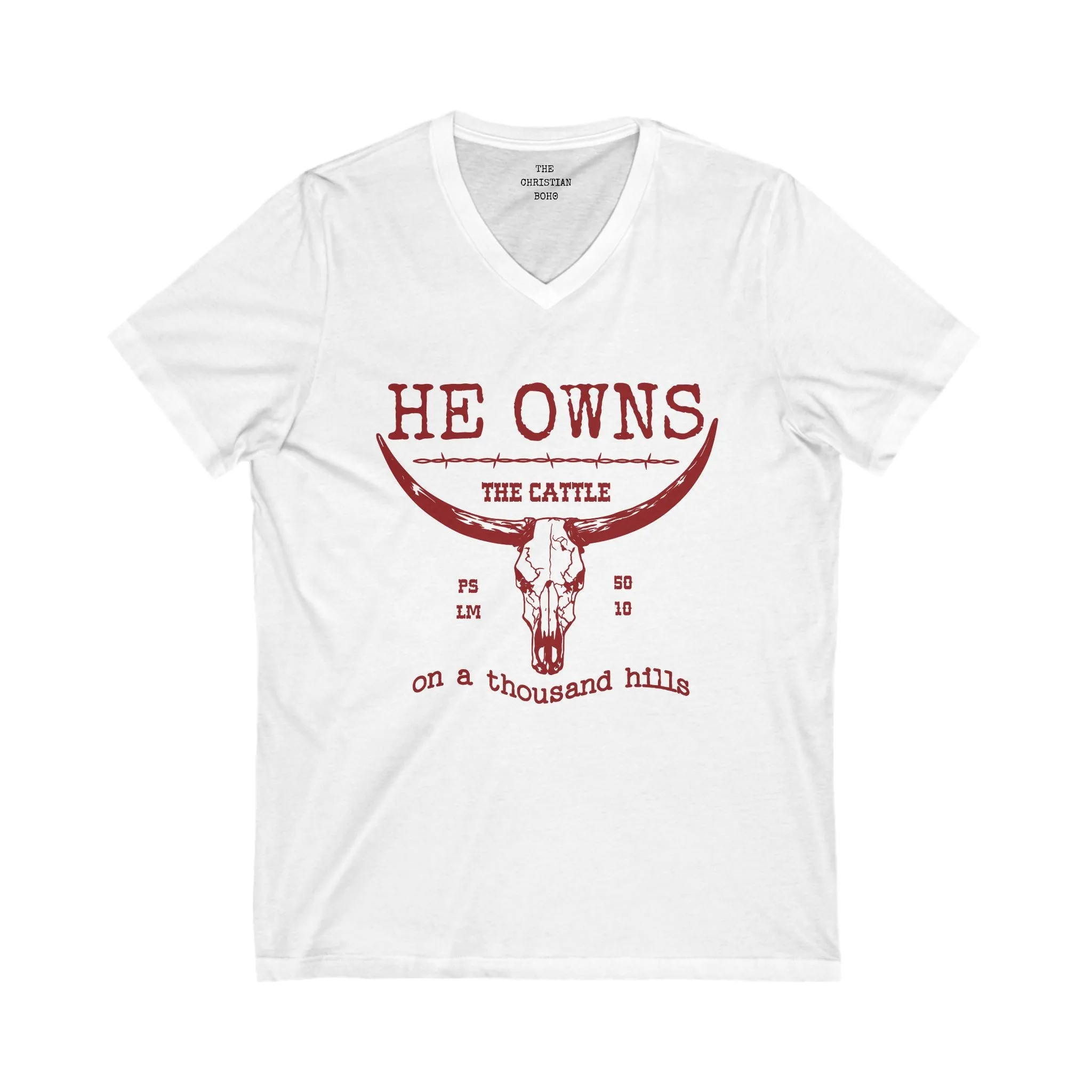 He Owns The Cattle V Neck