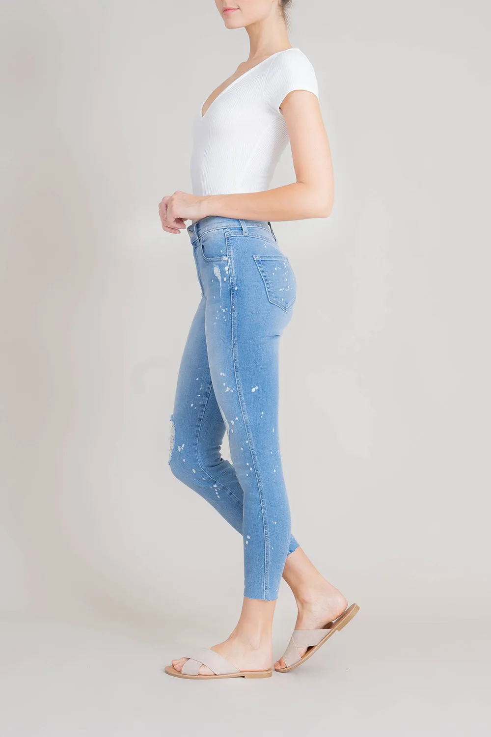 Janie High Rise Raw Hem Skinny