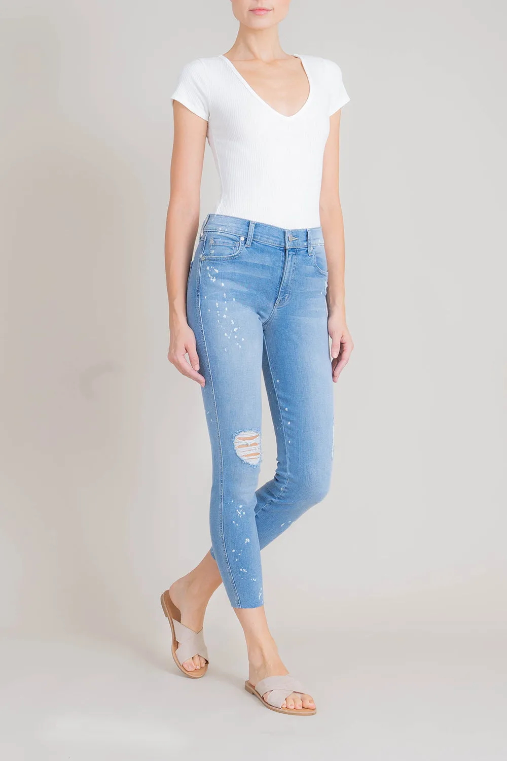 Janie High Rise Raw Hem Skinny