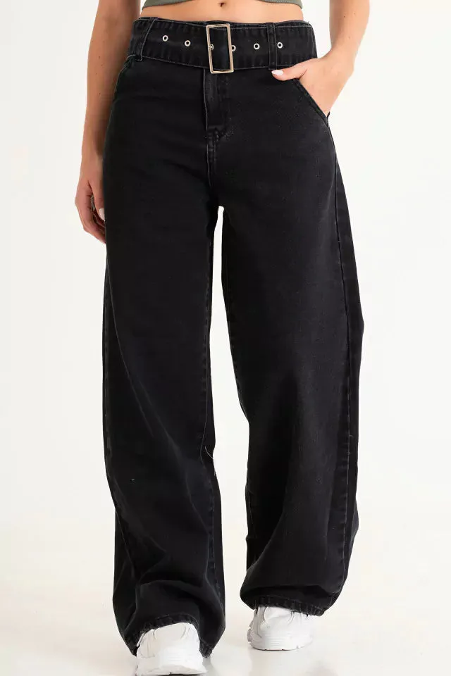 Jeans wide leg Black Sana