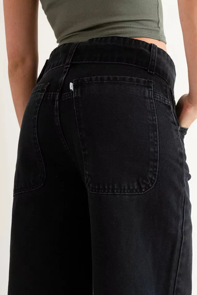 Jeans wide leg Black Sana