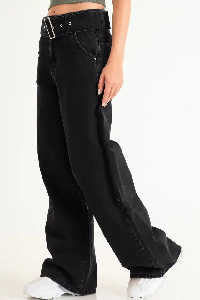 Jeans wide leg Black Sana