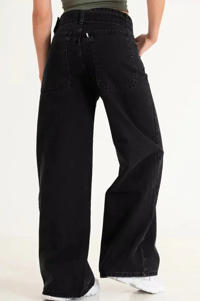 Jeans wide leg Black Sana