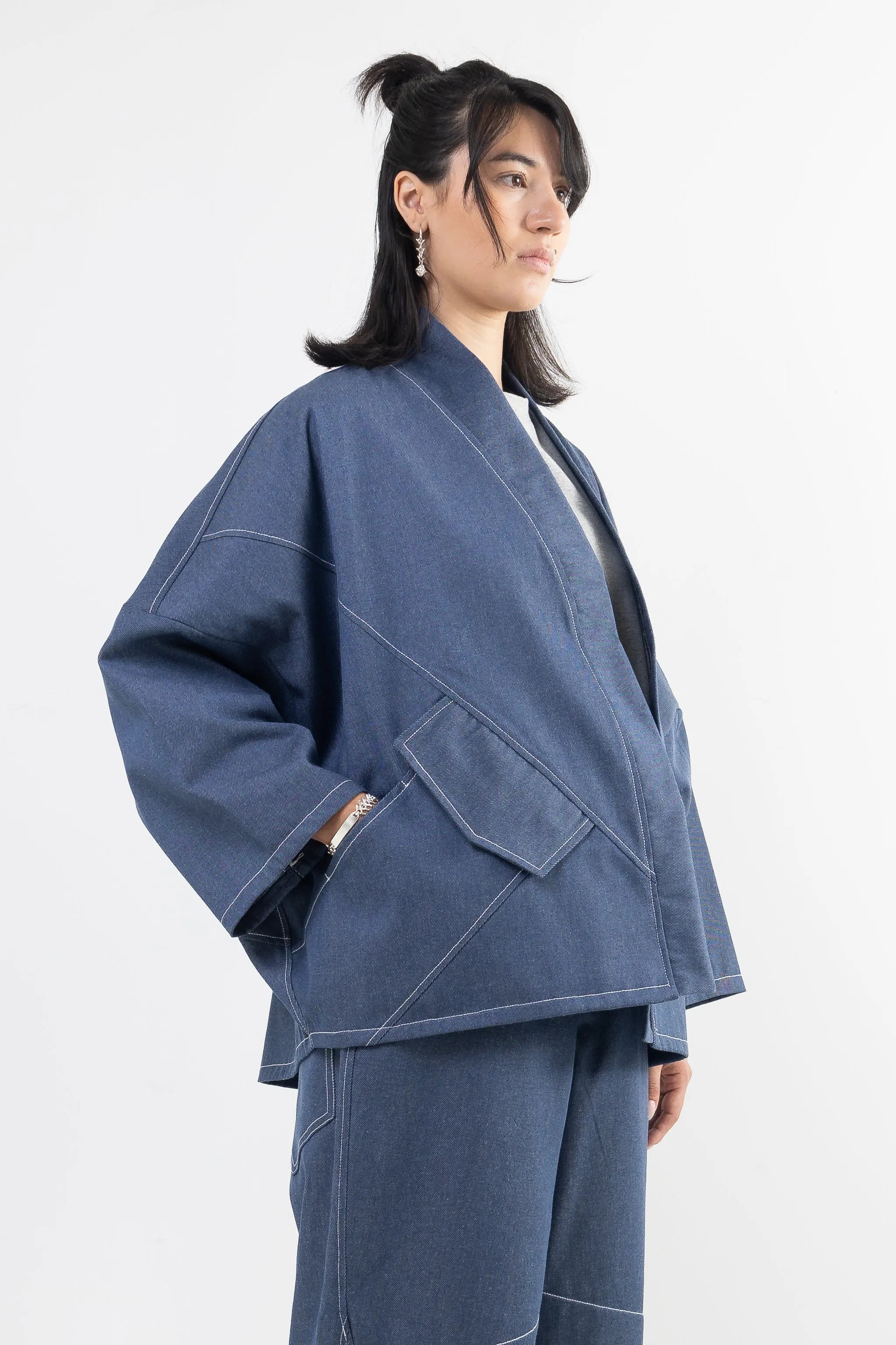 Jesper Denim Knit Cardigan with Pockets