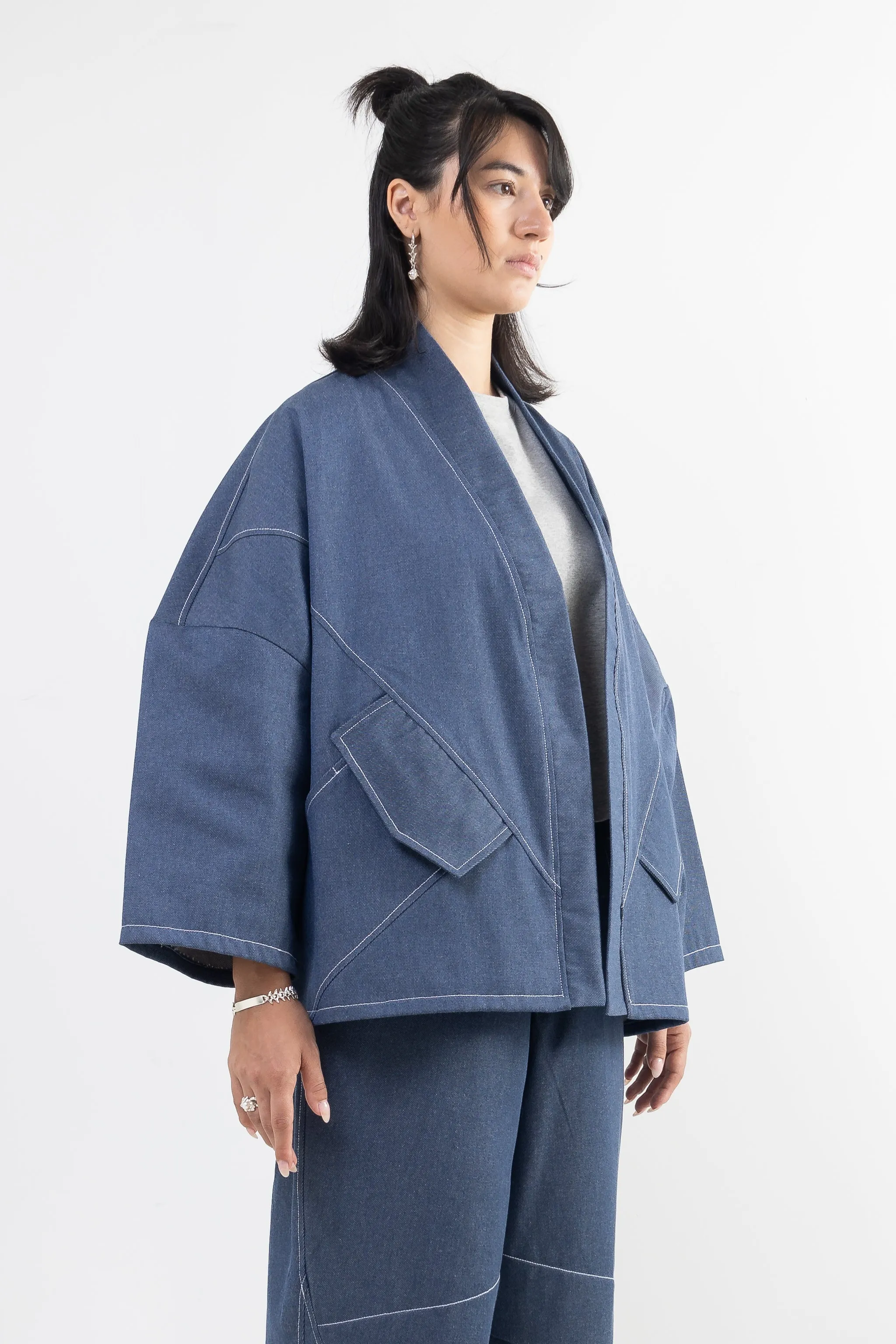 Jesper Denim Knit Cardigan with Pockets