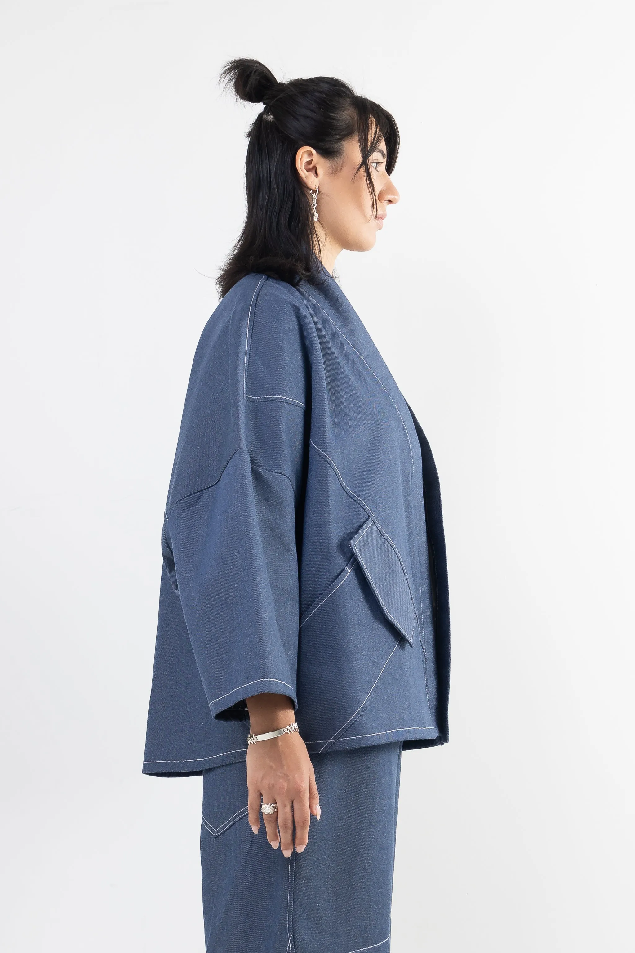 Jesper Denim Knit Cardigan with Pockets