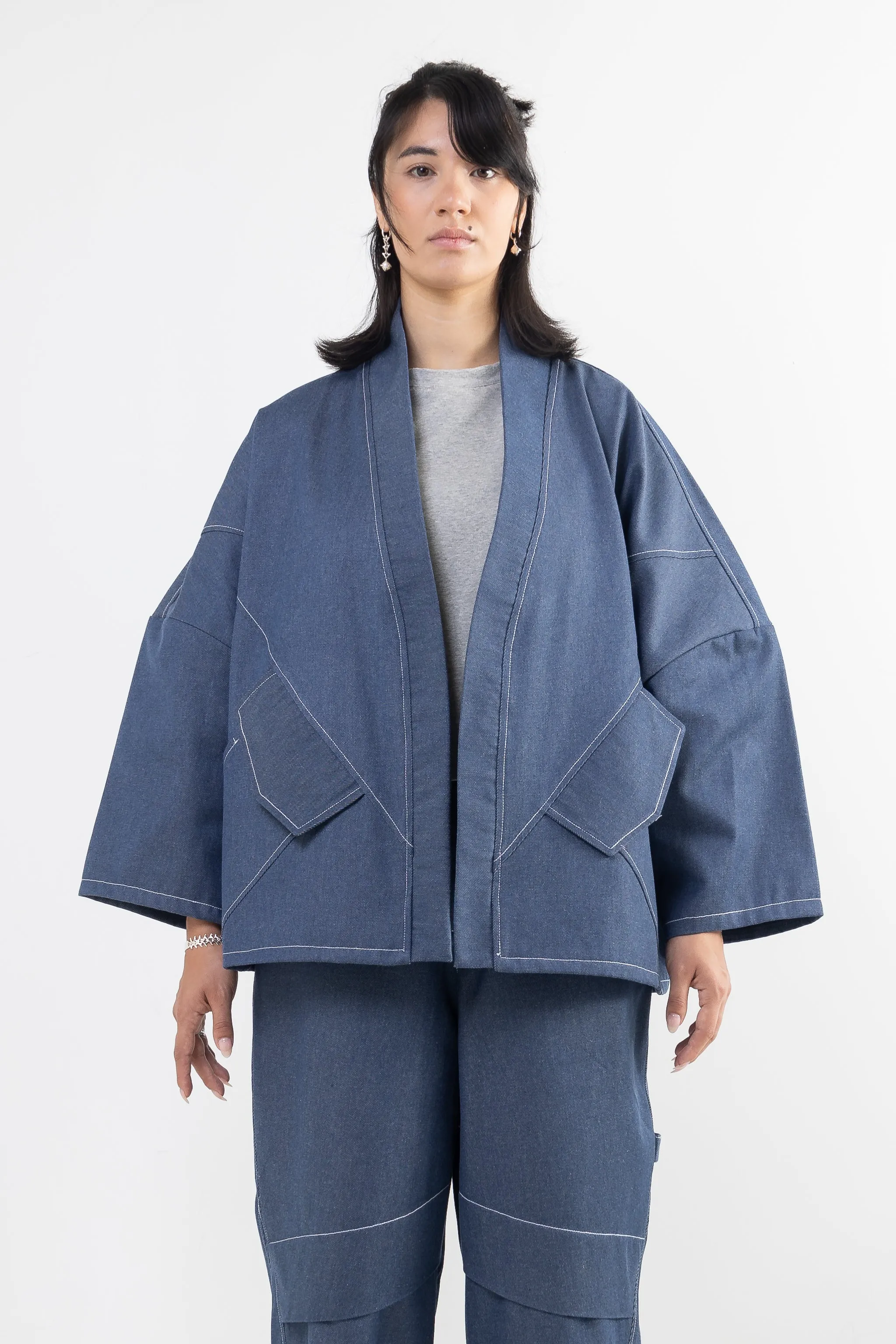 Jesper Denim Knit Cardigan with Pockets