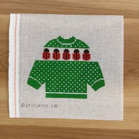 Ladybug Pullover Sweater Needlepoint Canvas