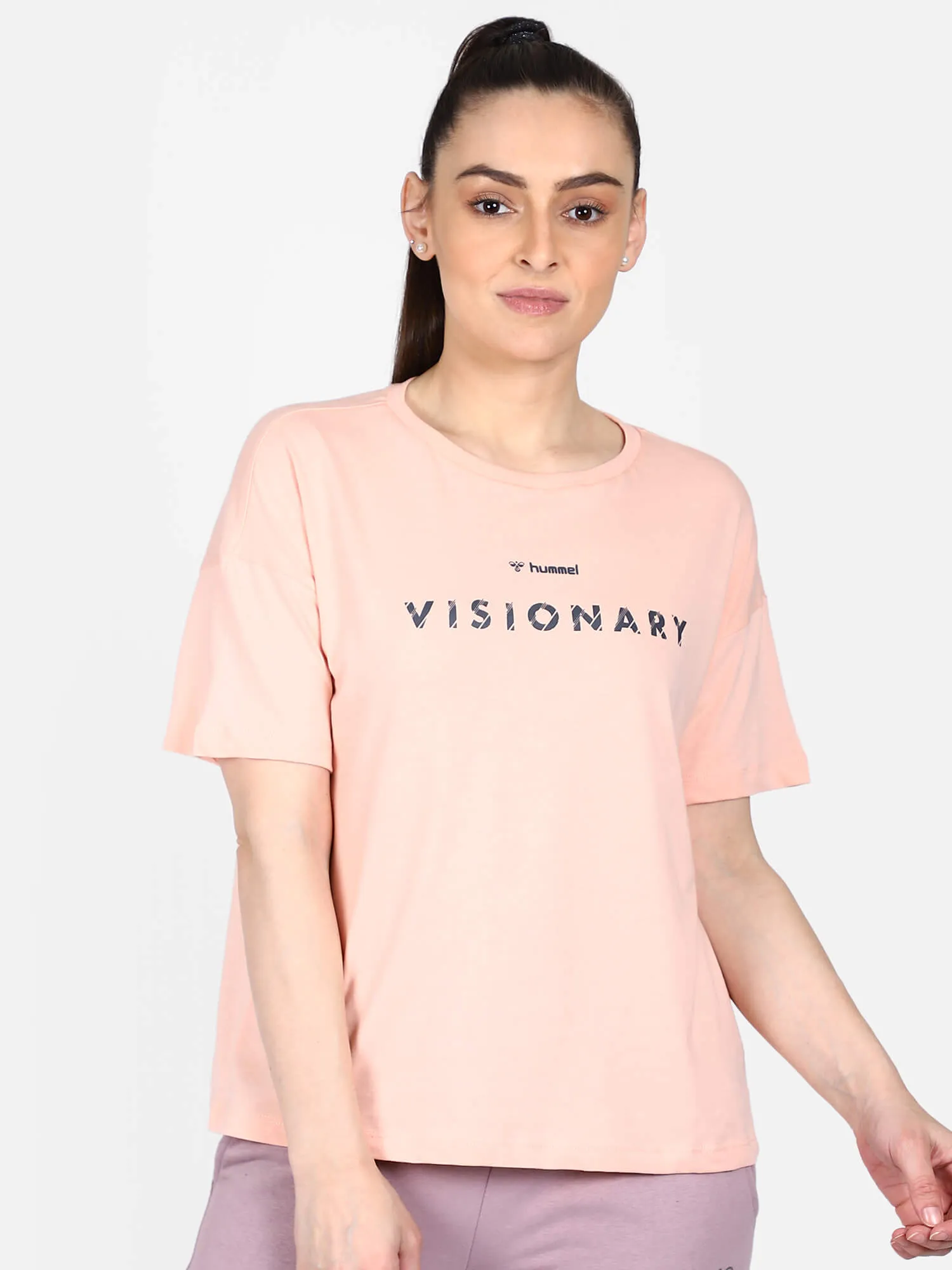 Lenka Women Cotton Pink T-Shirt