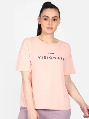 Lenka Women Cotton Pink T-Shirt