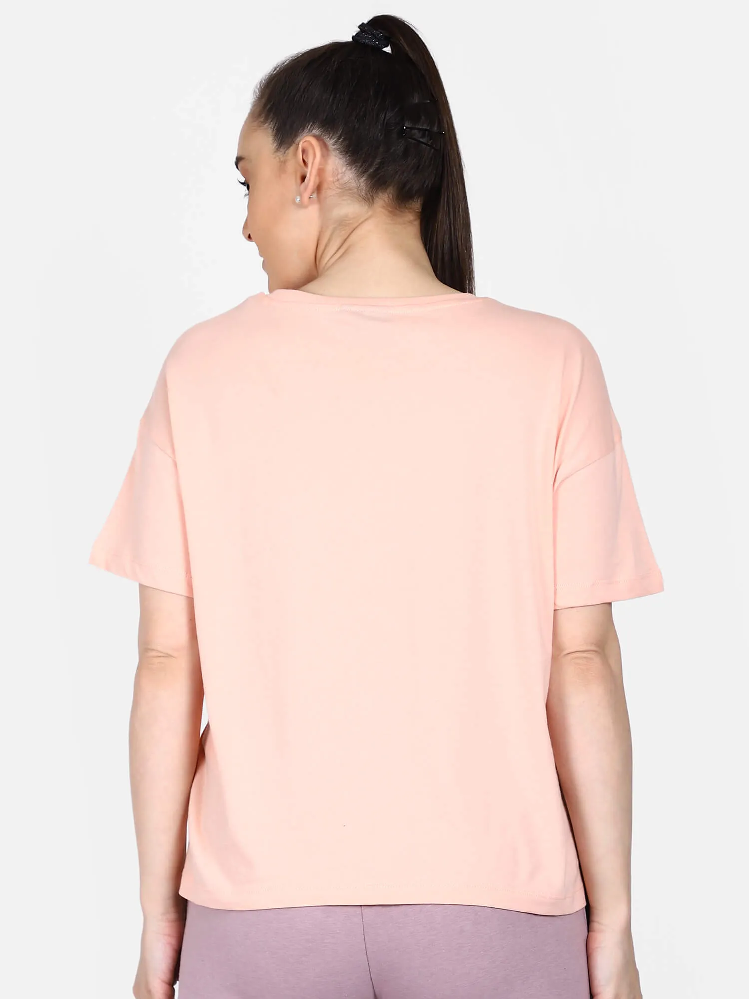 Lenka Women Cotton Pink T-Shirt