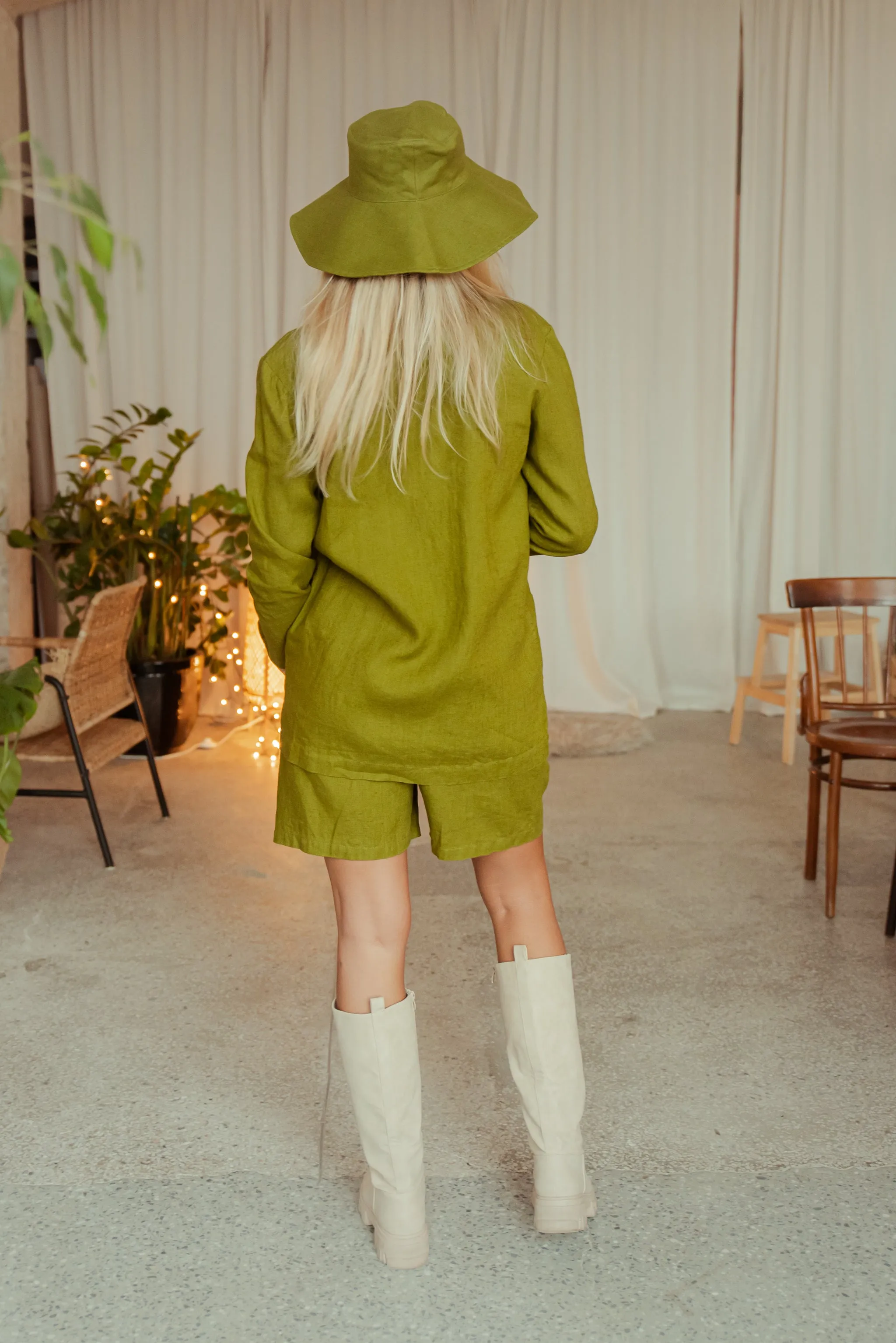 Linen Casual Suit with Shorts