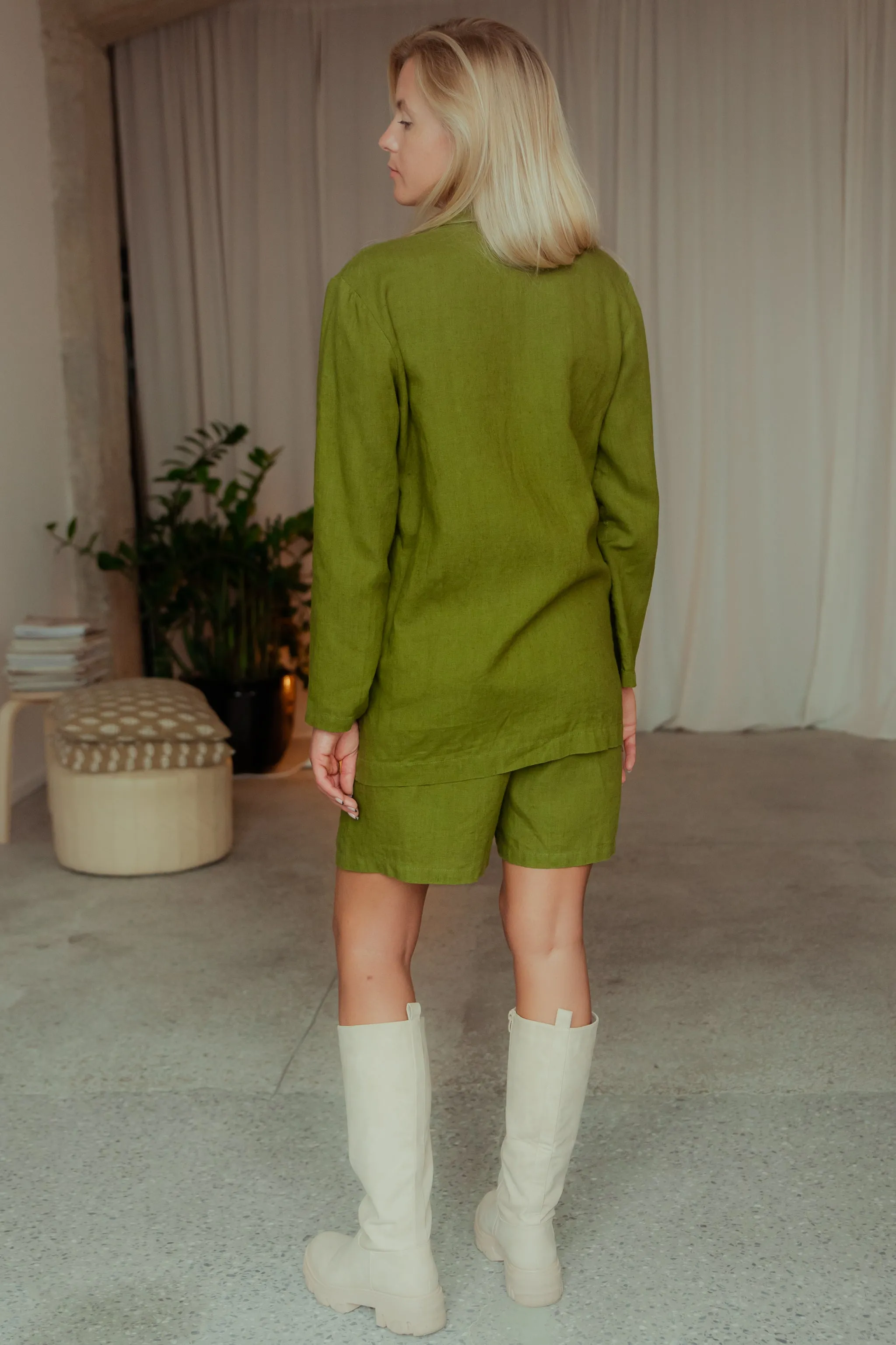 Linen Casual Suit with Shorts