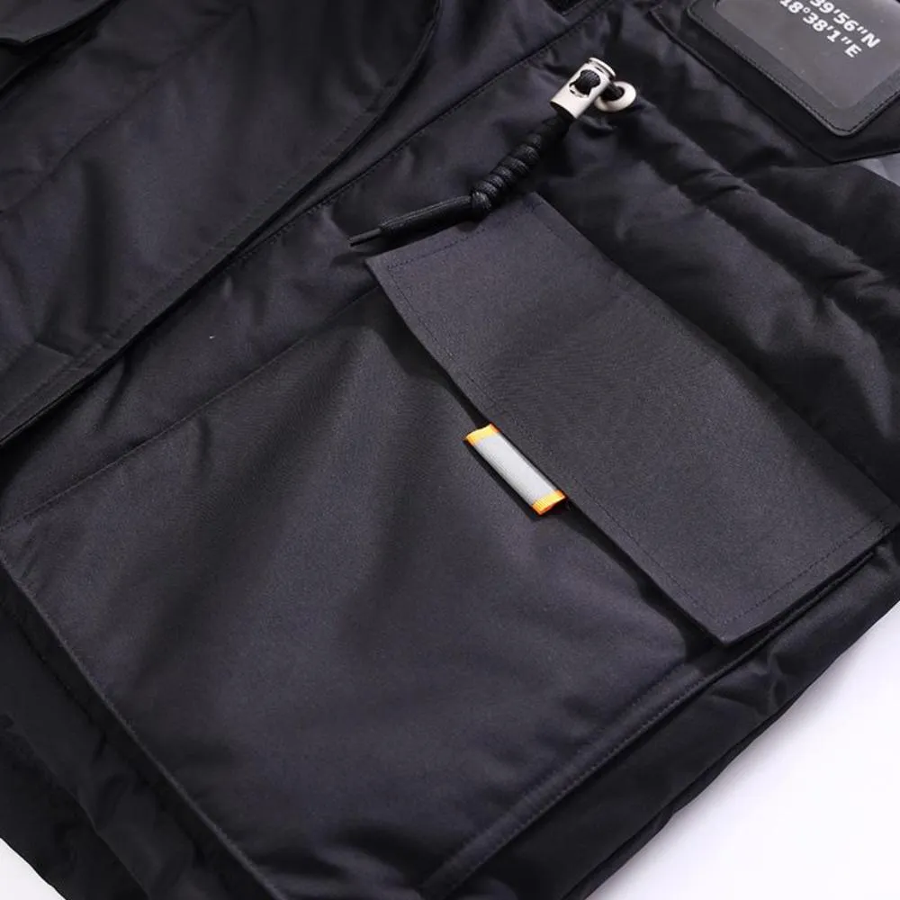 Men's Cyberpunk Style Down Jacket Tech Wear Black