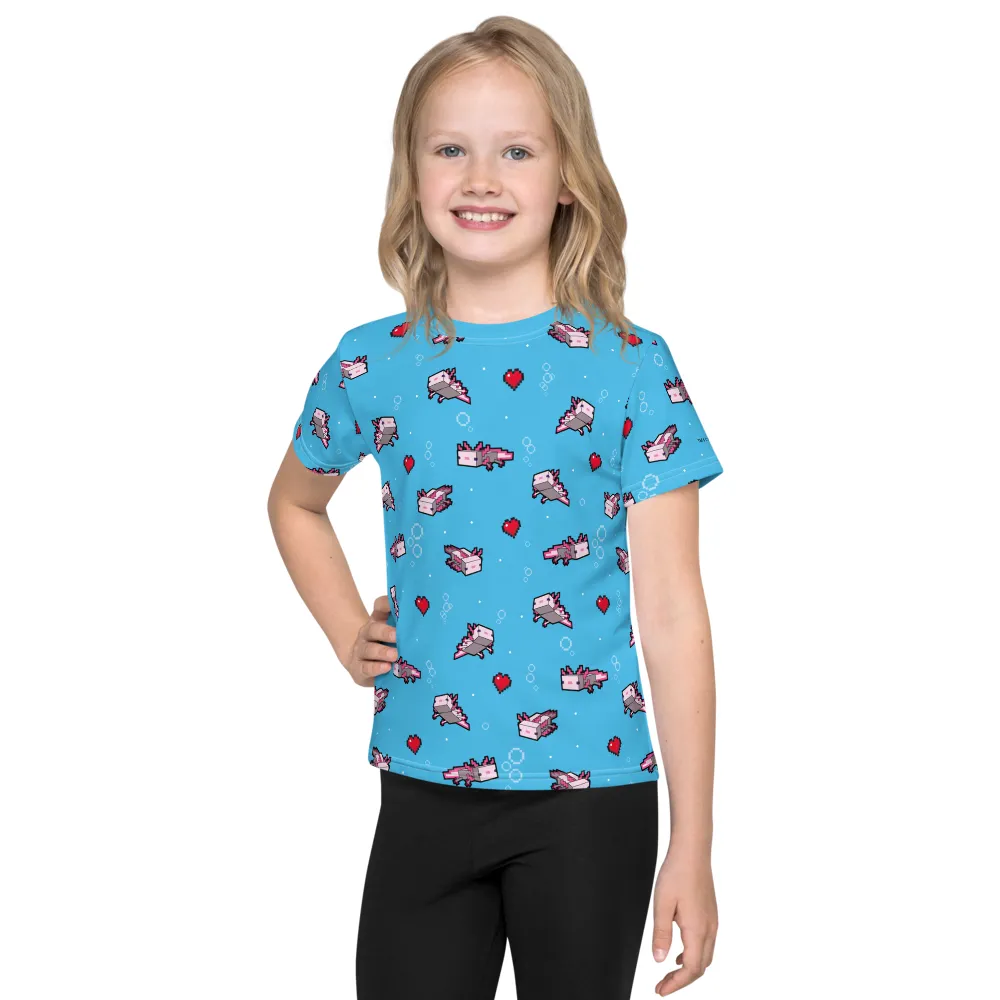 Minecraft Caves & Cliffs Axolotl Kids Short Sleeve T-Shirt
