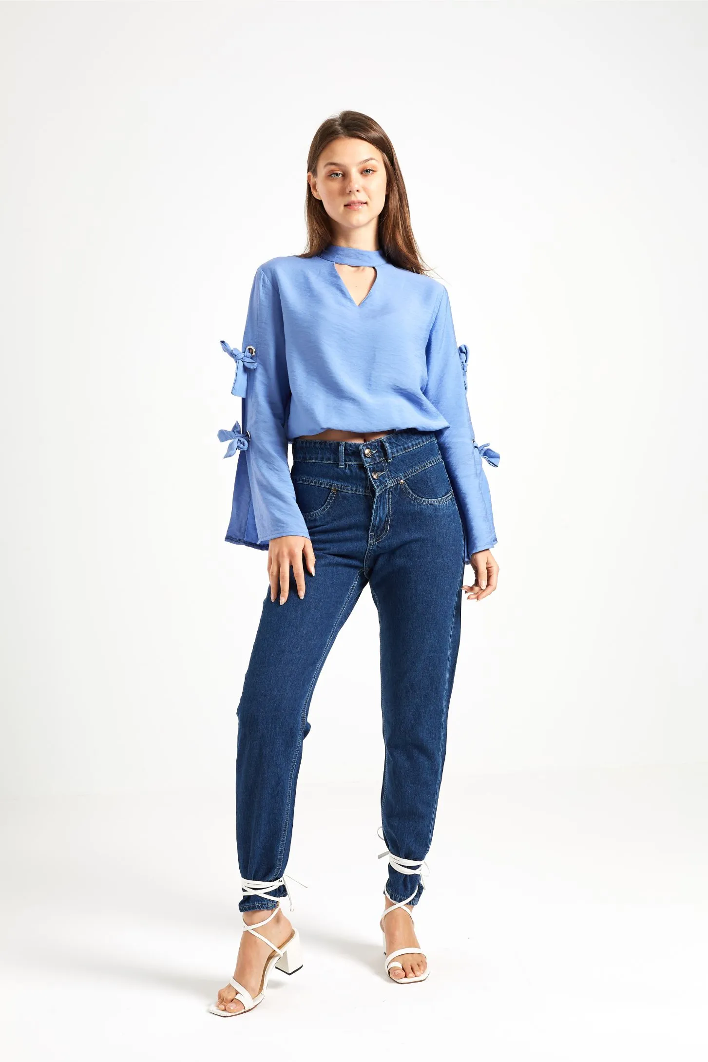 MOM FIT JEANS - DARK BLUE