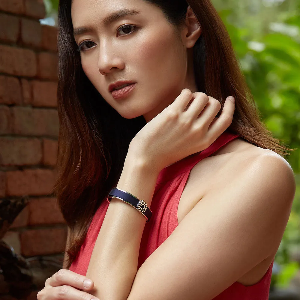 Nonya Blossom Silk Cuff - Shophouse Teal