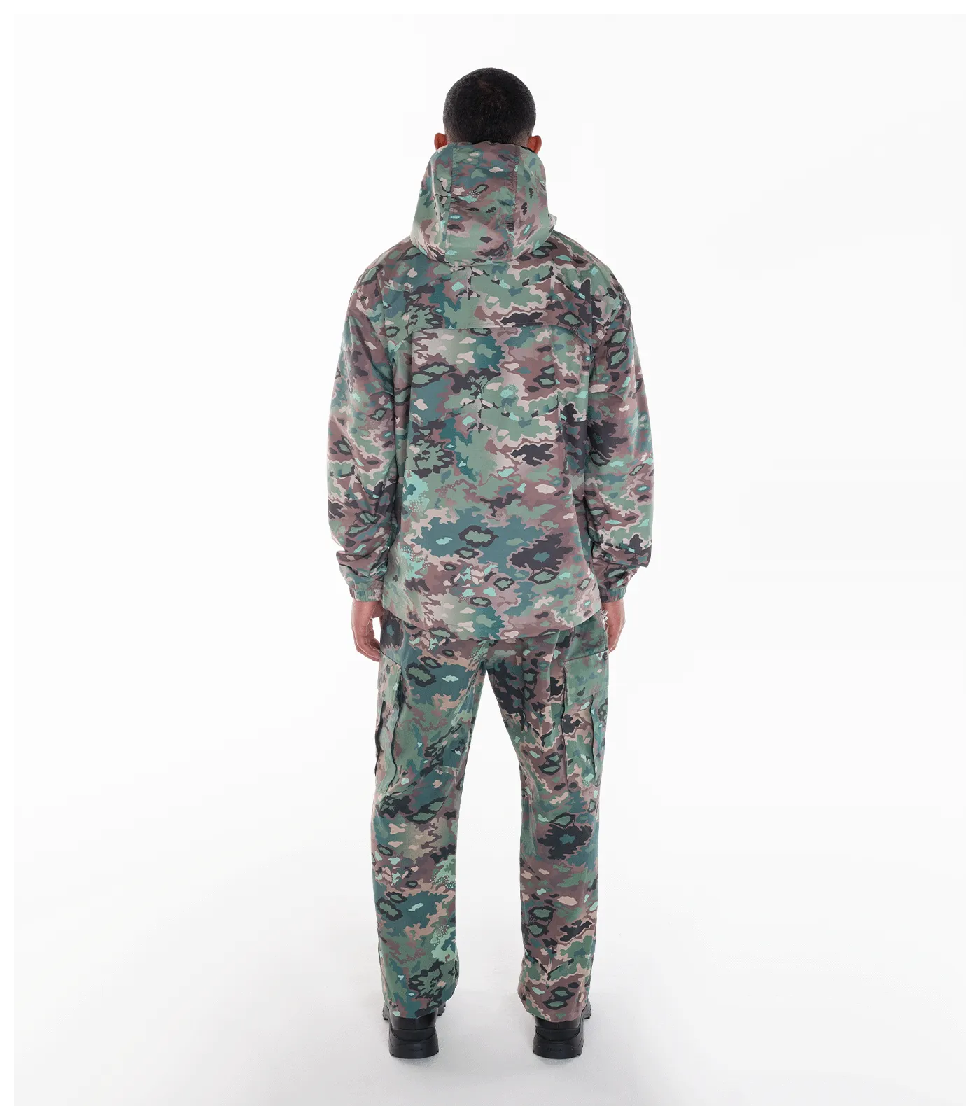 NOTHING CAMO HOODED WINDBREAKER JACKET - GREEN