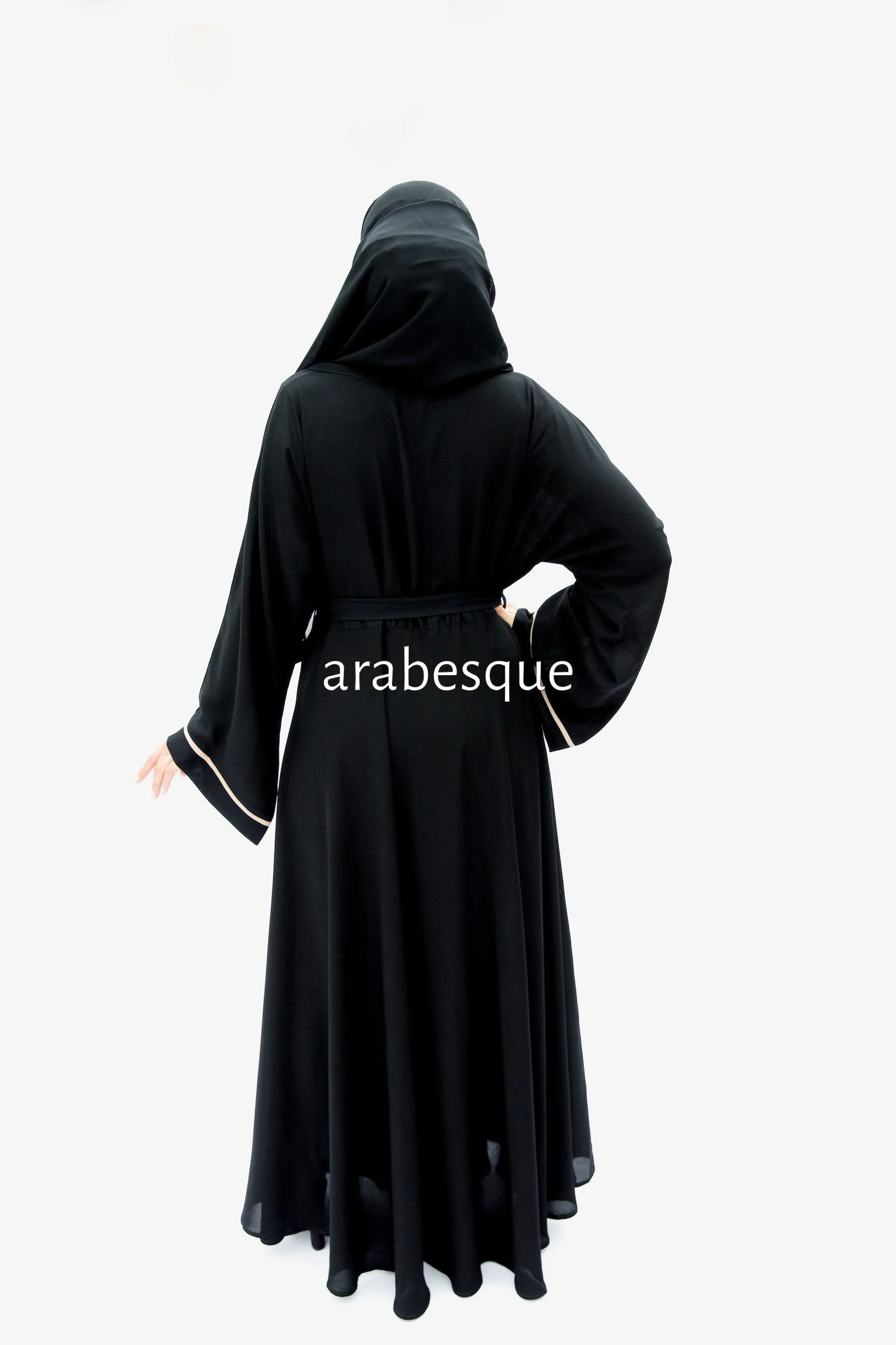Open Umbrella Black Abaya