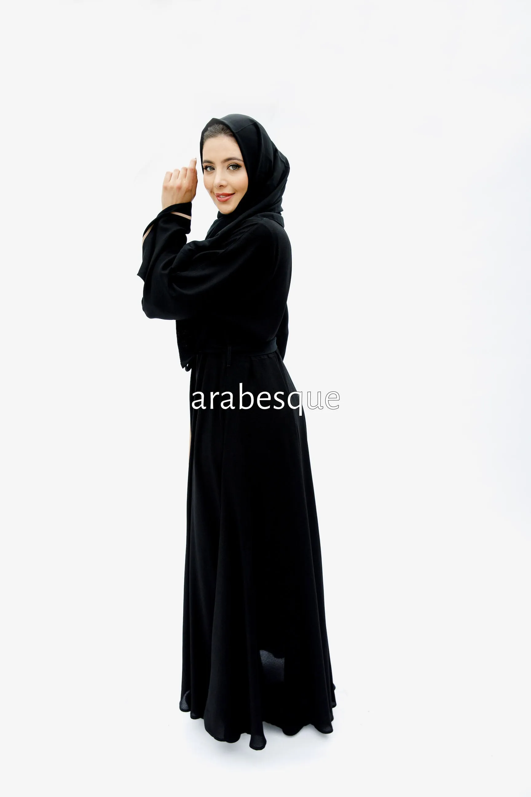 Open Umbrella Black Abaya