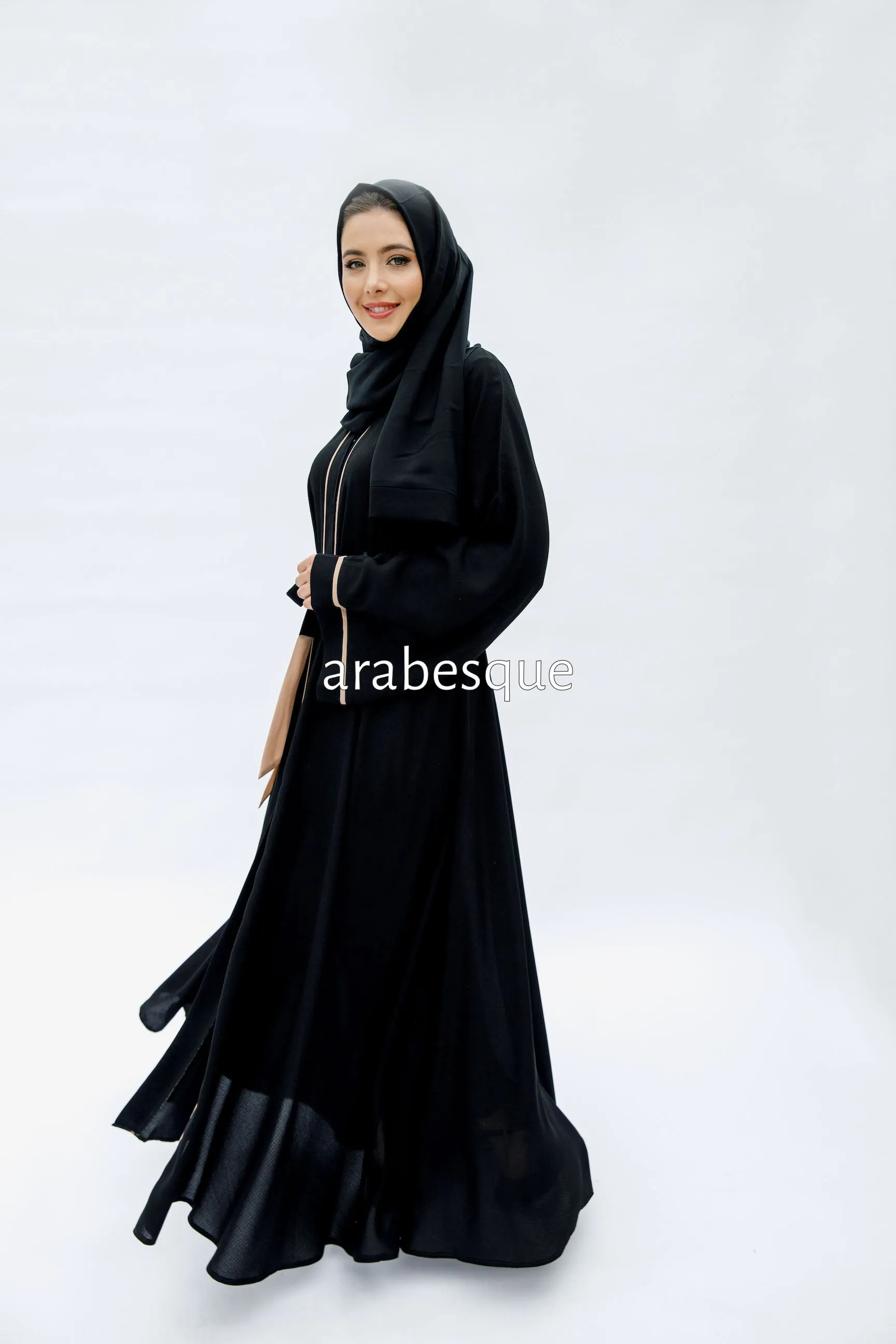 Open Umbrella Black Abaya