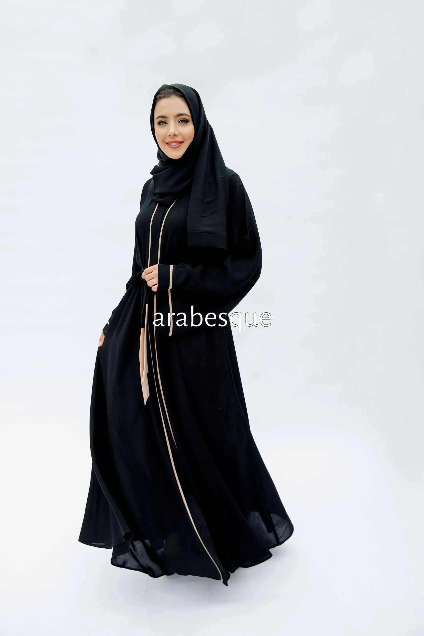 Open Umbrella Black Abaya