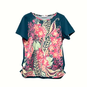 Patch Women Fabric Polyester Round Neck Printed T-Shirt