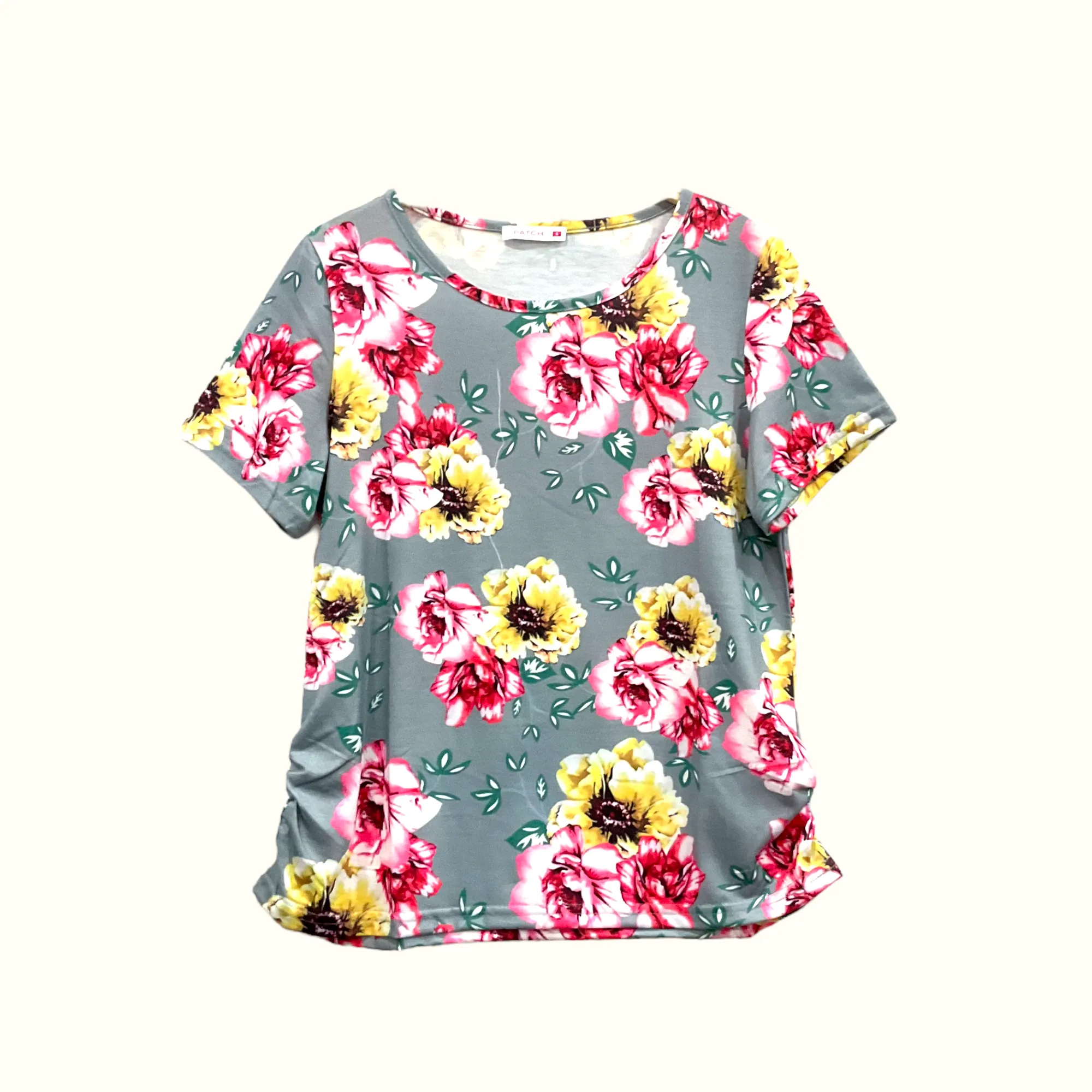 Patch Women Fabric Polyester Round Neck Printed T-Shirt
