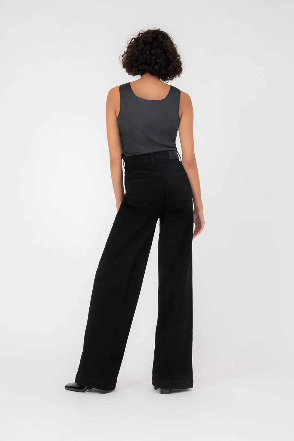 Pinch Waist Wide Leg