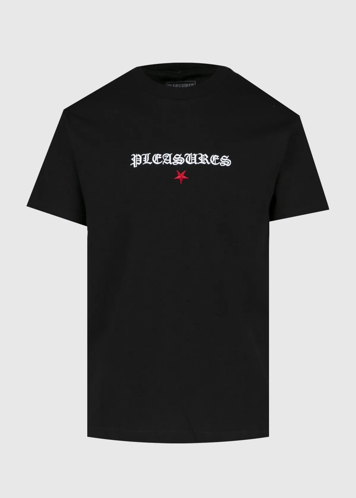 PLEASURES: SHINE EMBROIDERED TEE [BLACK]