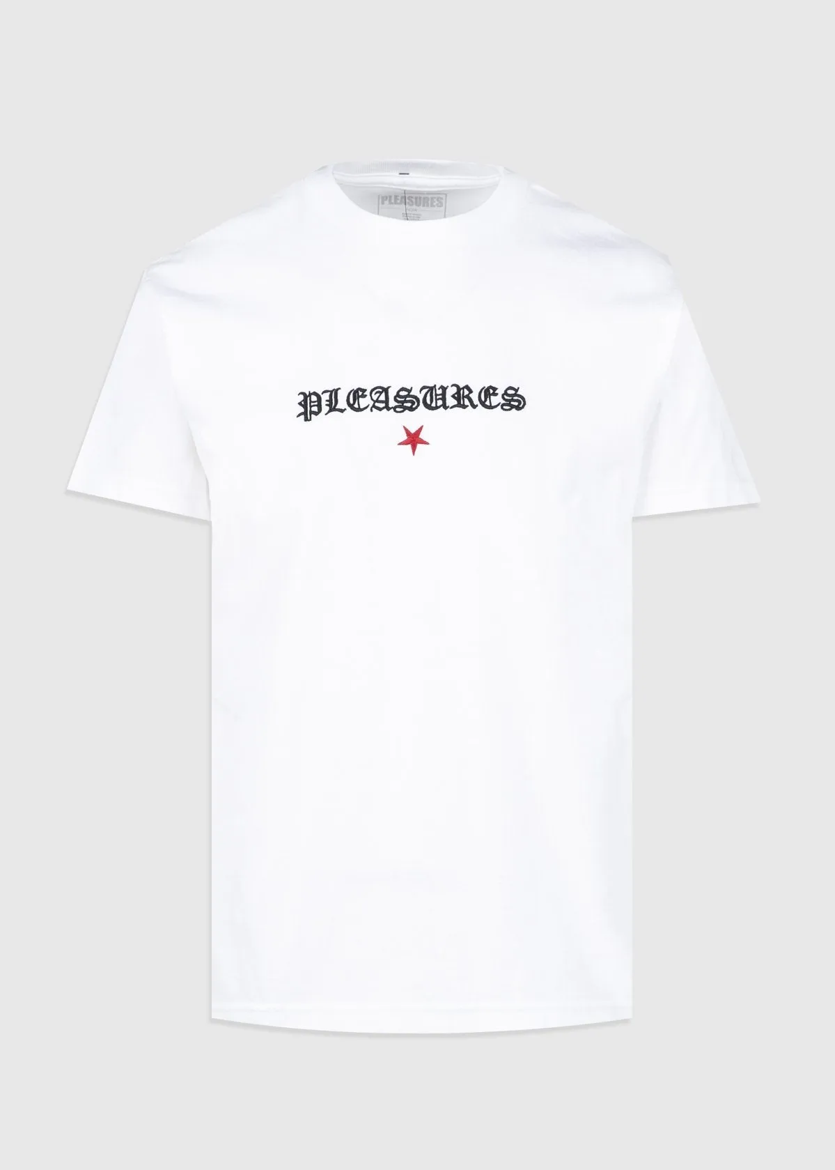PLEASURES: SHINE EMBROIDERED TEE [WHITE]