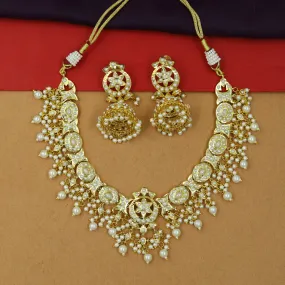 Round Neck Jadau Necklace Set 15979-65