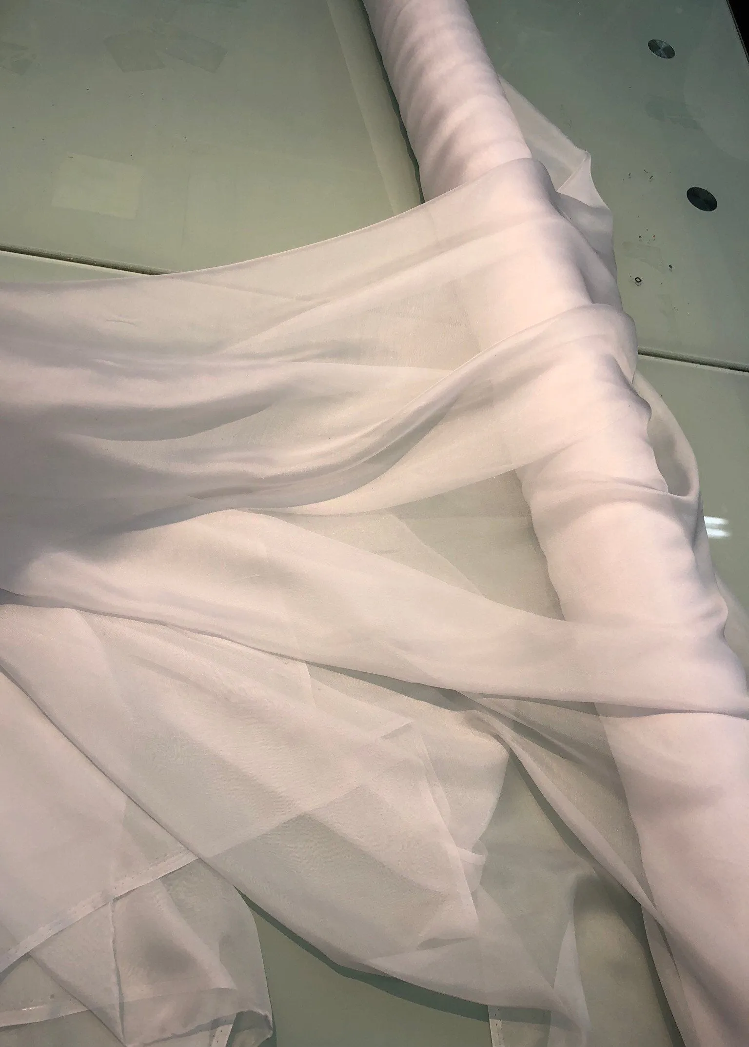 Silk chiffon 54&quot; wide    White silk french chiffon fabric sold by the yard
