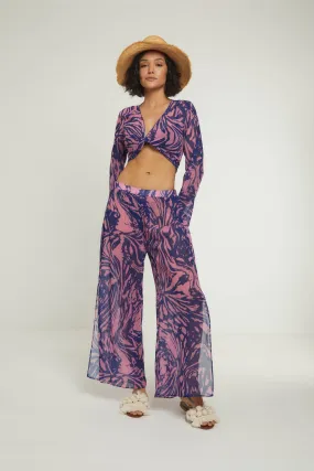 SUNNY DAYS FLARED PANTS - PURPLE