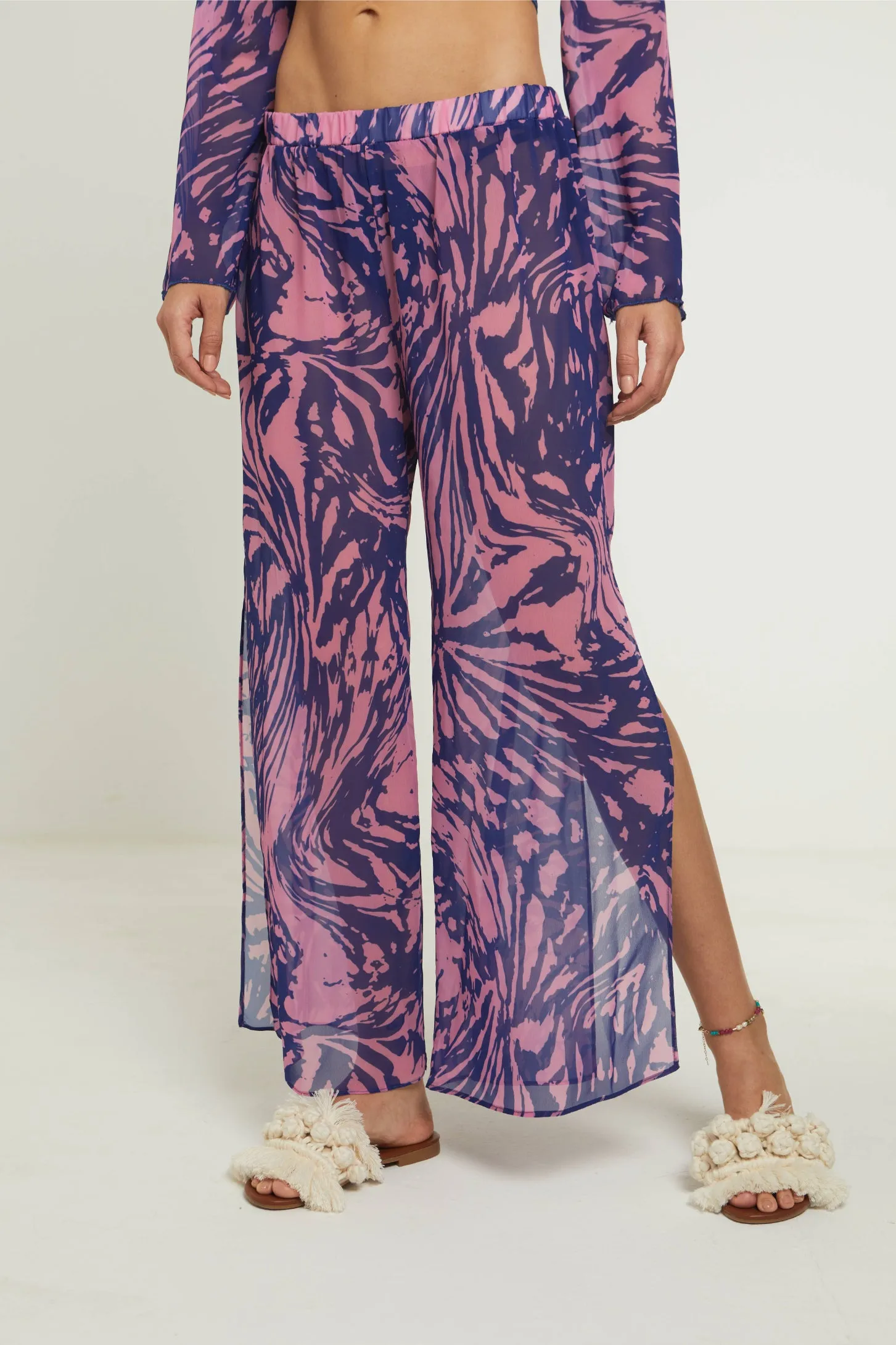 SUNNY DAYS FLARED PANTS - PURPLE