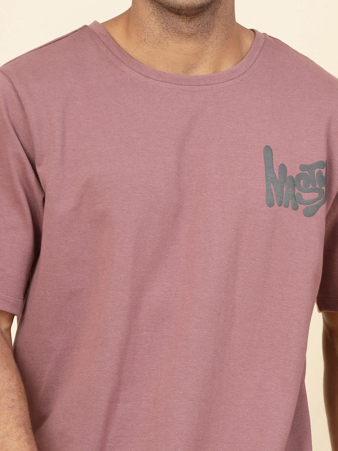 Terry Typo Puff Print Oversized Tee