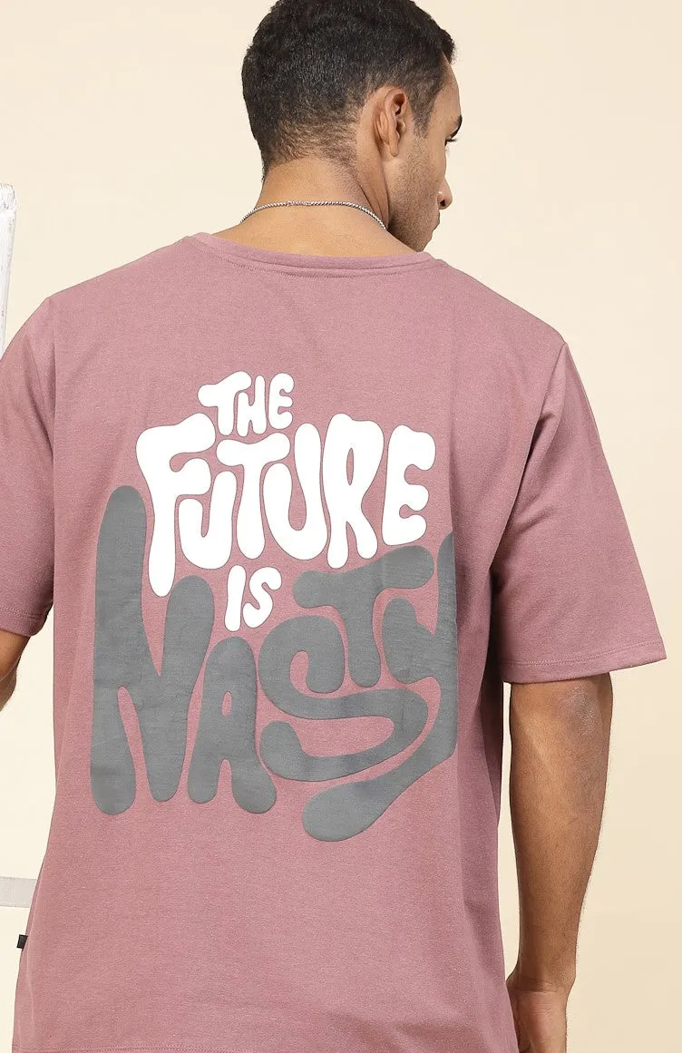 Terry Typo Puff Print Oversized Tee