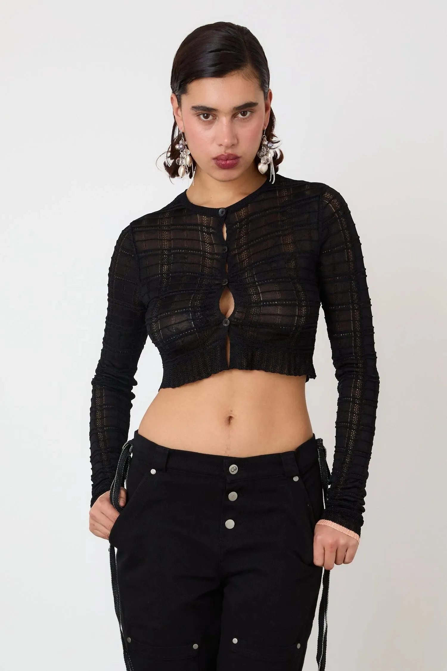The Agnes Cropped Cardigan, Earth