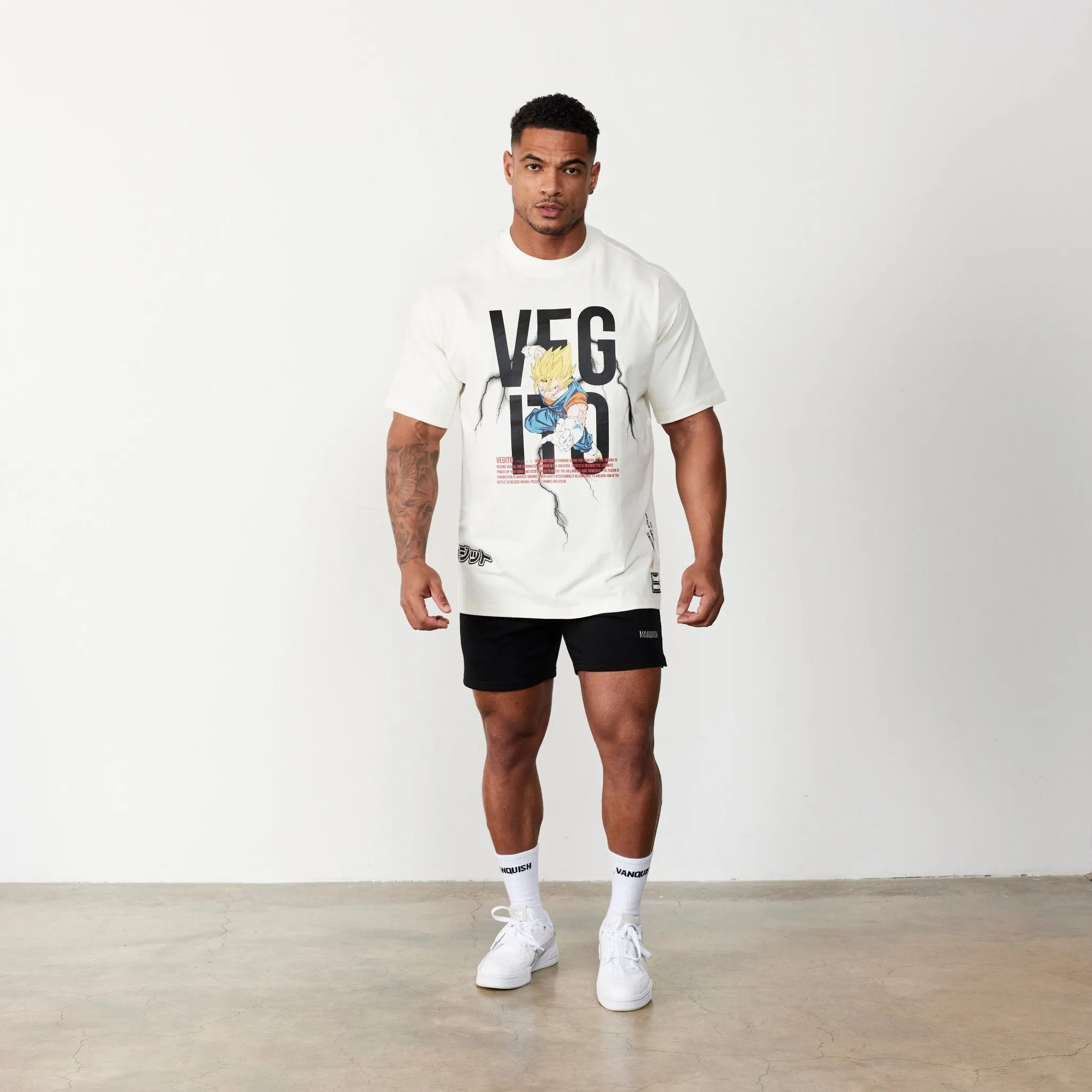 Vanquish DBZ Vegito Vintage White Oversized T Shirt